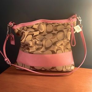 “Coach” Khaki and Pink Purse